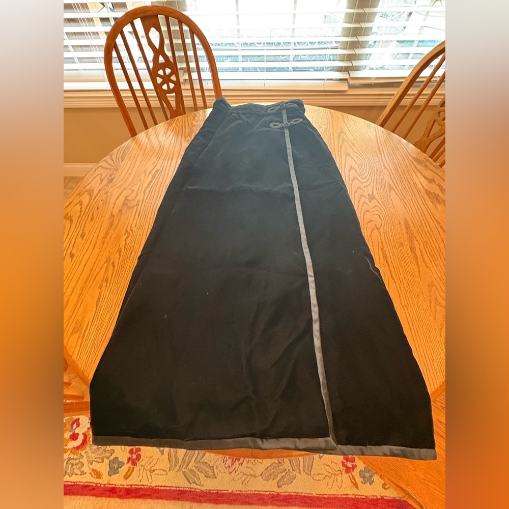 Malcolm Charles Vintage Long Black Velvet Wrap Skirt Performance Size 16
